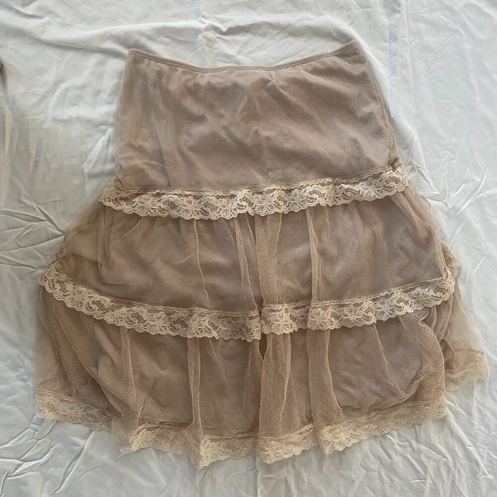 Speechless Cream Ruffled Skirt